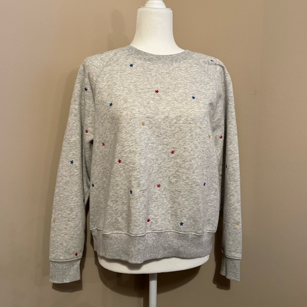Old Navy Grey Crewneck Sweatshirt with Multicolor Stars